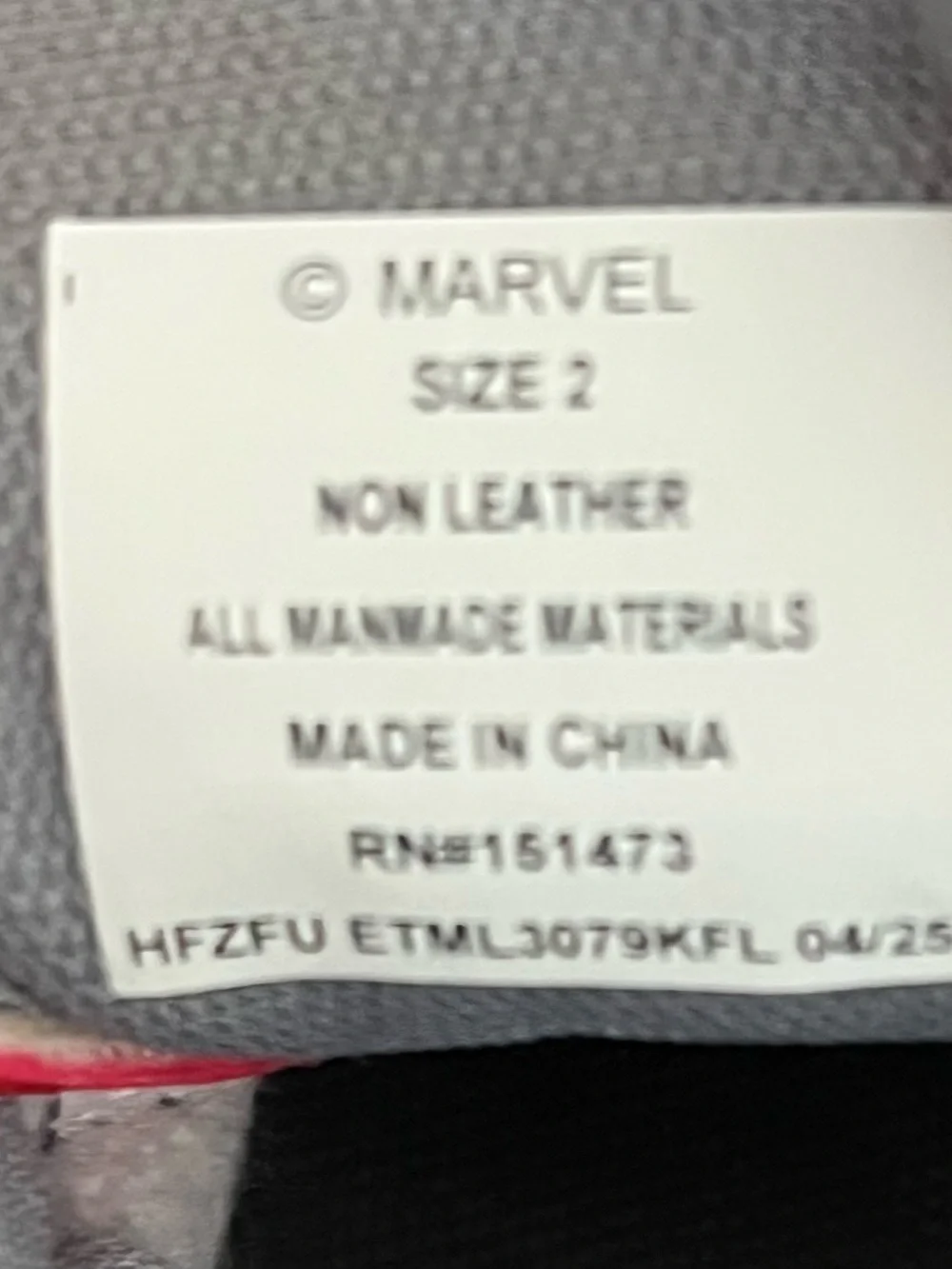 Marvel Spider-Man Low Top Unisex Kids Sneaker US 2 Red/Blue Synthetic Logo